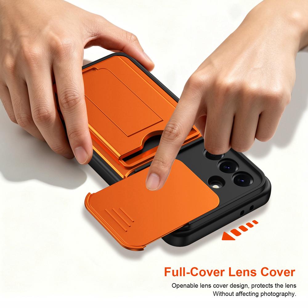 KEYSION Porte-cartes Sac Étui pour Téléphone pour Samsung Galaxy A57 5G A37 A27 A17 5G Protection Coulissante pour Appareil Photo Support Coque antichoc