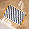 Thickened Anti-Slip Bedroom Rug: Flocked, Wear-Resistant, Water-Absorbent Foot Pad with Simple Striped Design
