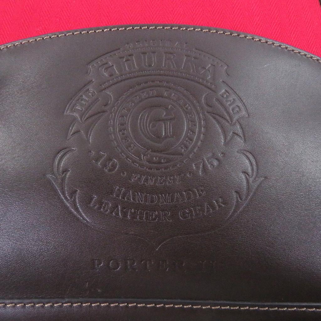 Very Good GHURKA Tote Bag Logo Embossed Large Size Red Canvas Mens Used