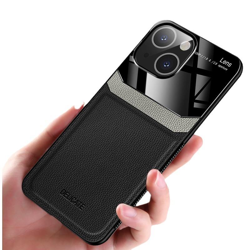 Large Window Leather Texture Phone Case Eye Protection Suitable for Apple 17 Pro Max Cases and iPhone 13 Pro Cases