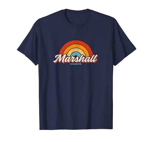 

Marshall Minnesota MN Vintage Rainbow Retro 70s T-Shirt