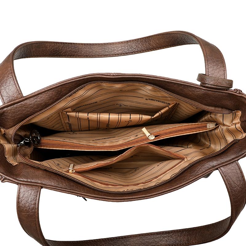 תיק טוטה מ-PU לנשים, תיק כתף בקיבולת גדולה, תיק צד, תיק יומיומי לאם