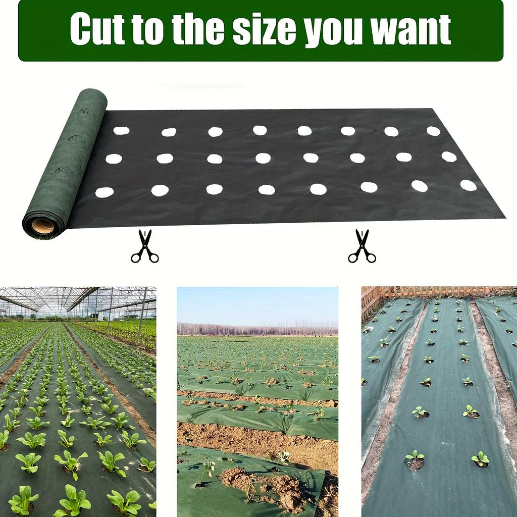 Tejido Perforado Resistente para Barrera de Malezas Ideal para Jardín, Huerto, Frutal y Patio - Suprime las Malezas, Transpirable, Permeable al Agua