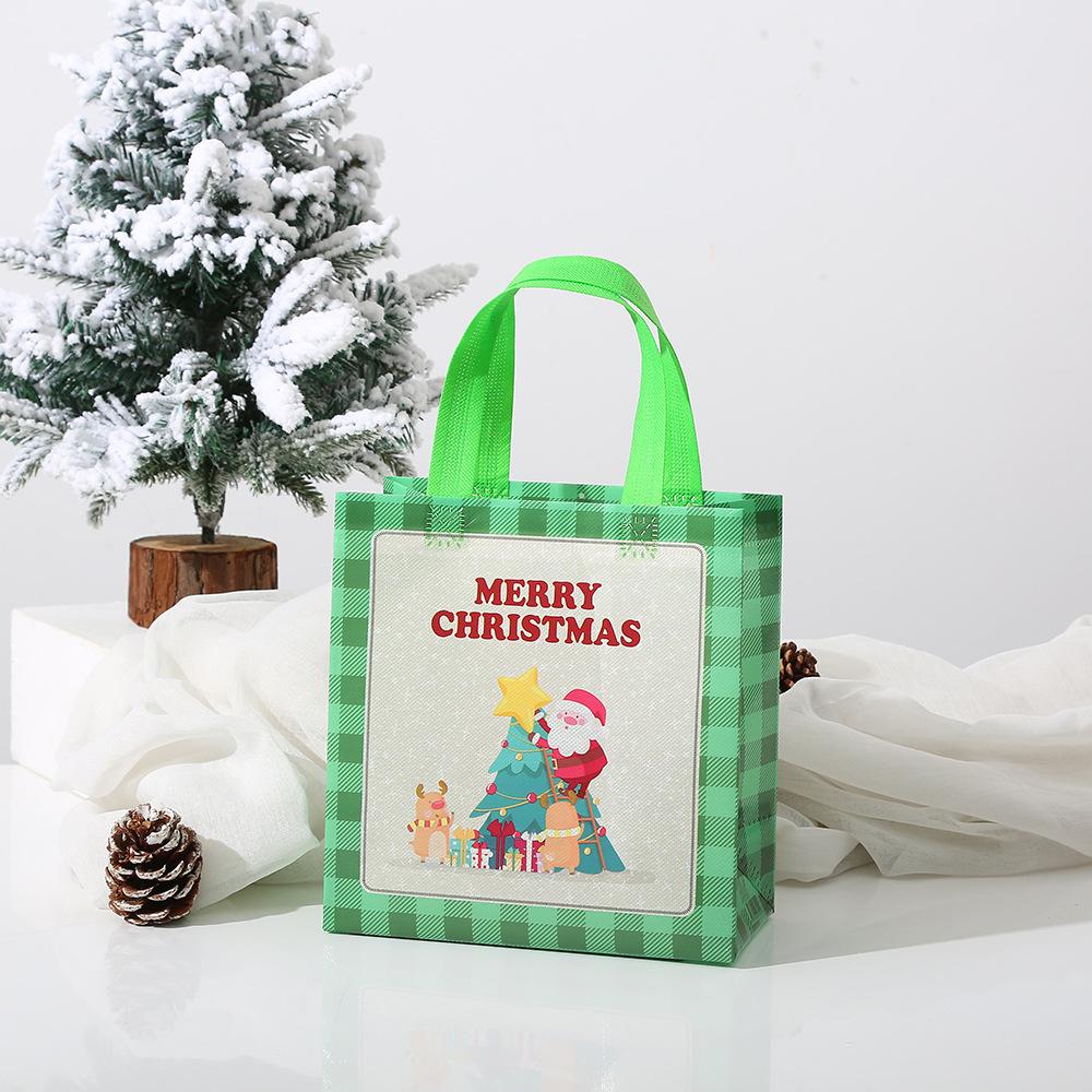 12/30pcs Merry Christmas Non Woven Gift Bags, Snowman, Reindeer, Party Supplies, Packing Candy Present, Reusable