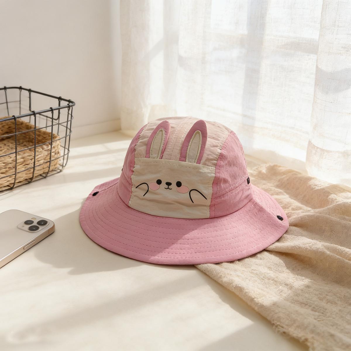 

Baby Kids Cartoon Rabbit Fisherman Hat 48-52cm 2-6 Years Summer Sun Hat Toddler Bucket Cap Outdoor Beach UV Protection Quick-dry 48-52cm темно-розовый