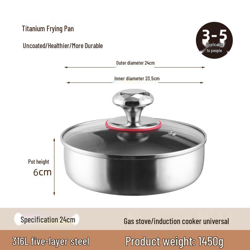 ZISIZ Portable Titanium Camping Frying Pan & Plate