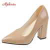 Fashion Aphixta 2025 New 10cm Square Heels Pumps Women Shoes Patent Leather Sexy Wedding Party Official Leisure Super Big Szie 31-50