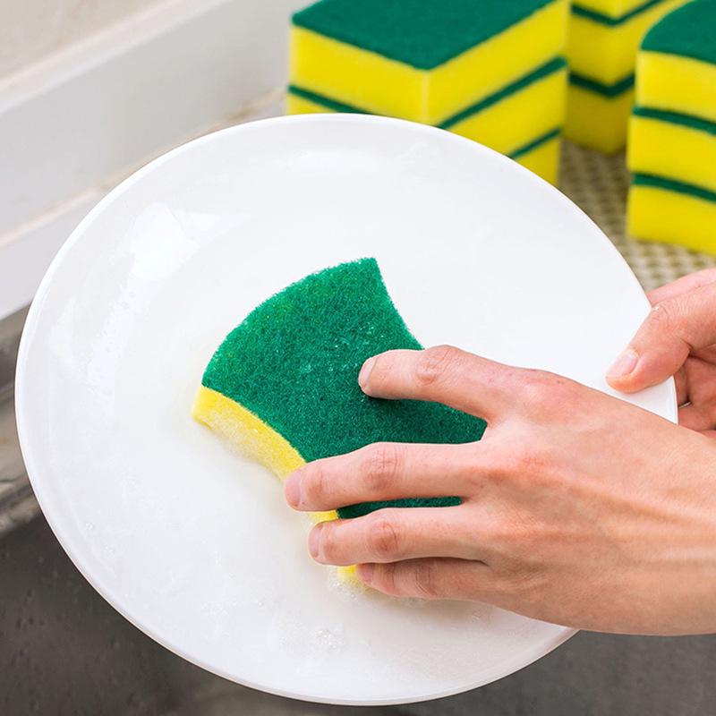 Dual-Sided Dishwashing Sponge and Scouring Pad - Magic Cleaning Wipe for Pots, Bowls, and Kitchen Surfaces