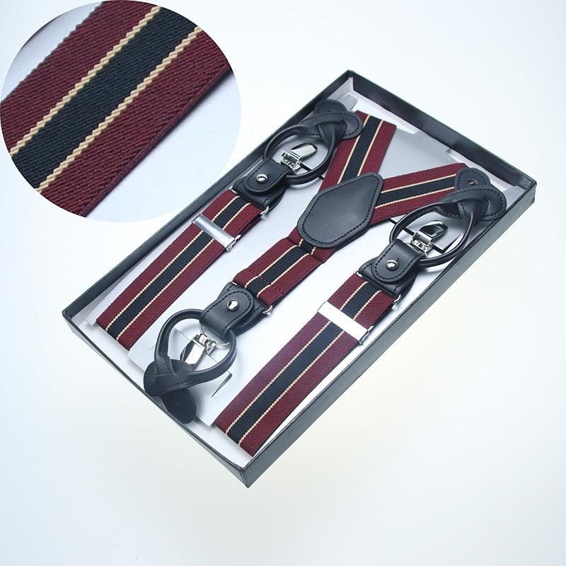 3.5Cm Men'S Adult Strap Men'S Trousers Suspender Suit Shirt Strap Clip Suspender Strap Fat Elastic Non-Slip