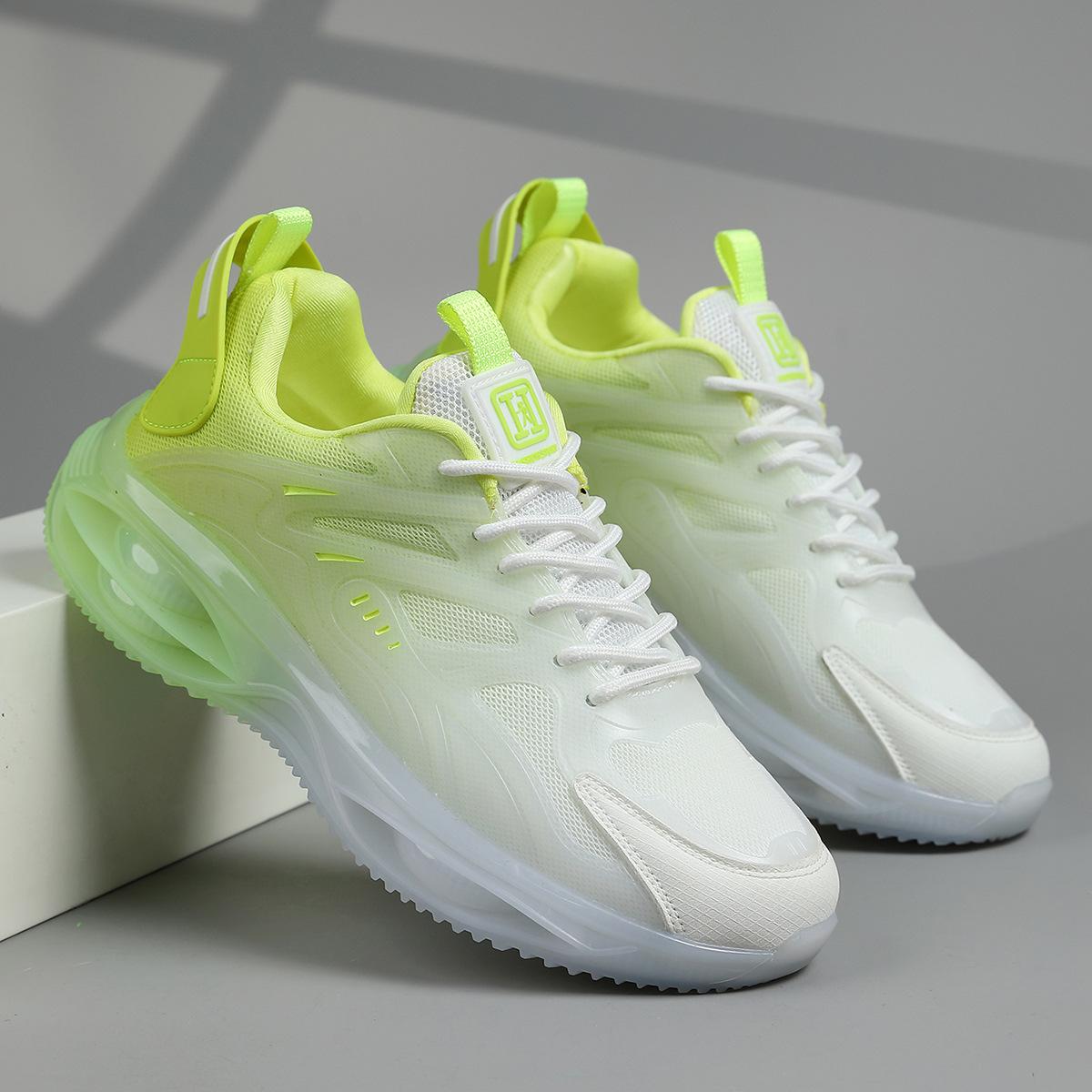 

Men s new non-slip and shock-absorbing running shoes are comfortable and breathable, thick-soled wear-resistant and versatile, trendy color- 46 флуоресцентный зеленый