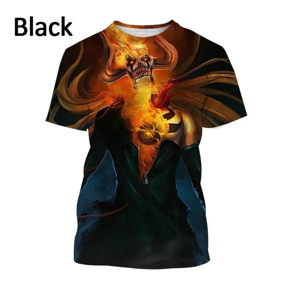Moda Uomo Cool Kurosaki Ichigo Girocollo Casual Unisex Cosplay Maglietta Cool Anime Giapponese BLEACH Stampa 3D Maglietta Top