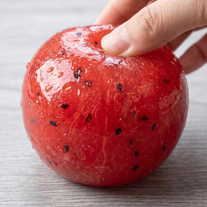 -Handmade Watermelon Slushy Squishy Toy Soft Slow Rebound Stress Relief Squeeze Toy Realistic Fruit Simulation Model Adult Gifts