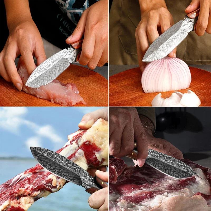 Profesionální kuchyňské nože s pouzdrem na nůž Nůž na vykosťování z nerezové oceli Kráječ zeleniny Nůž na krájení ovoce pro Hobby nůž