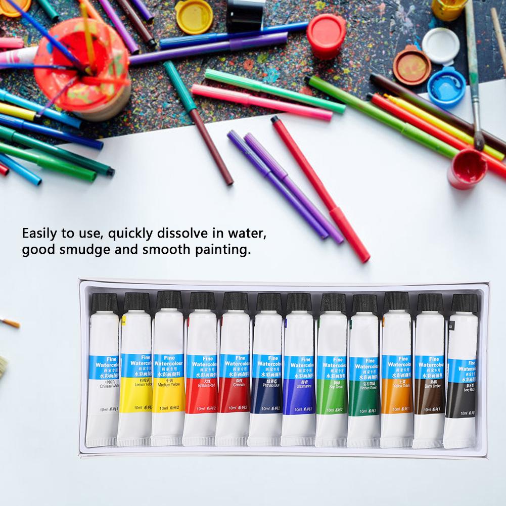 Watercolor Pigment 12 Colors Professional Painting Tools Art Supplies for Painter 10ml
