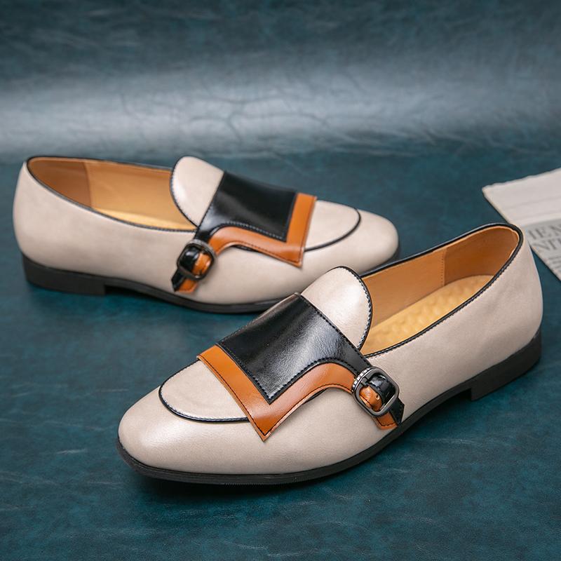 Fashion Men Casual Fashion Loafer Beige Business and Office Formal Shoes Lightweight Outdoor Comfortable Shoes Size 38-48 Men Shoes