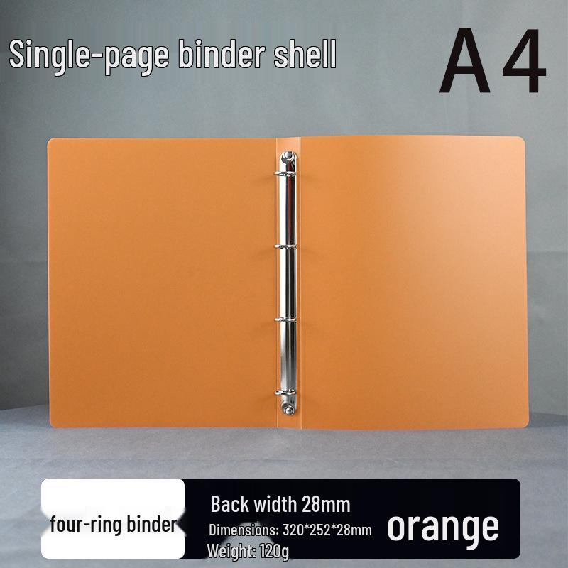 A4 Semi-Transparent 4-Hole Loose-Leaf Detachable PP Document Binder Folder