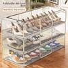 Stackable Transparent Shoe Box Folding Clothes Quilt Storage Box Durable Shoe Holder  Bedroom