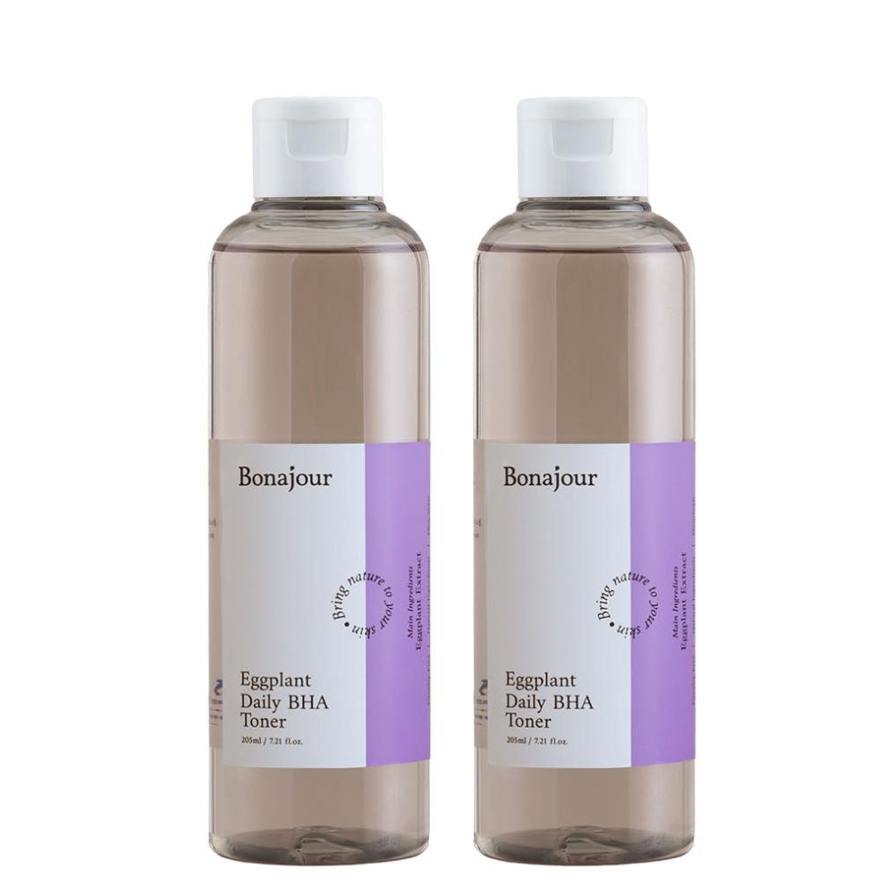Bonajour Vegan Eggplant Daily BHA Toner 205ml x 2 Double Set Pore Care Exfoliating Skin Clear Skin K-Beauty