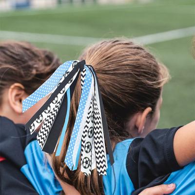 Elásticos de Rabo de Cavalo de Futebol Para Mulheres Fitas de Cabelo Vermelhas Pretas com Glitter Fitas Elásticas de Futebol Faixa Scrunchies Dia do Jogo