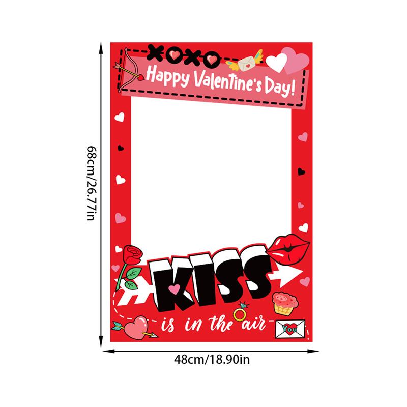 Valentines Day Photo Booth Props, Romantic Valentine’S Day Selfie Photo Booth Picture Frame And Valentines Photo Props
