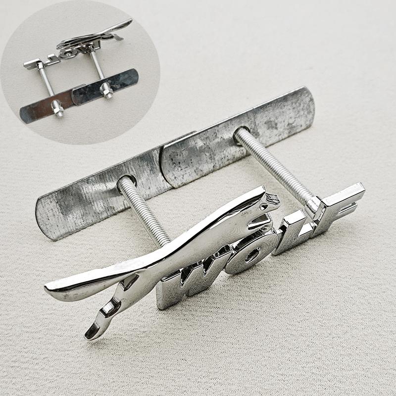 Cjdlpw1 3D Metal Black Chrome Logo Wolf Car Front Grille Badge Emblem For Ford Foucs ST Mustang GT Universal Auto Accessories
