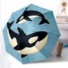 1pc Whales Ocean One Umbrella a Plastic Hle, Compact Stylish, with a Vibrant Cartoon Pattern, Perfect Home, Travel