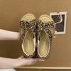 Leopard Print Platform Sandals Women's 2025 New Summer Fashion Casual Versatile Non-slip Hollowed-out Roman Shoes with Skirts