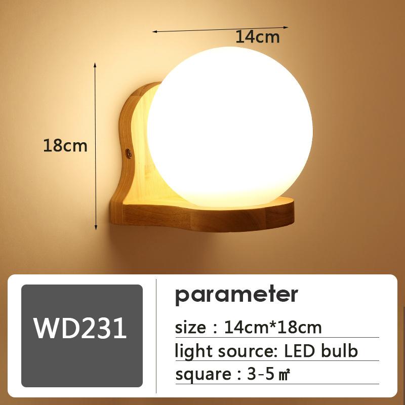 Simple Modern Sconce Wall Light Nordic Living Bedroom Foyer Reading Wood Lighting Bedside Aisle Home Indoor Background Wall Lamp