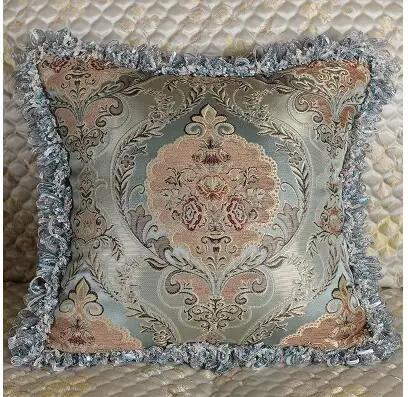 Baroque jacquard cushion cover tassel fringes pillowcase waist pillow cover sofa decor 30x50cm
