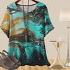 Women's Versatile Casual Loose Spring Shirt Women's Short Sleeve Personalized Butterfly Rose Printed Tops