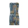 Women's Fashion Retro Printed Jumpsuit Casual Overalls Jumpsuit Shorts