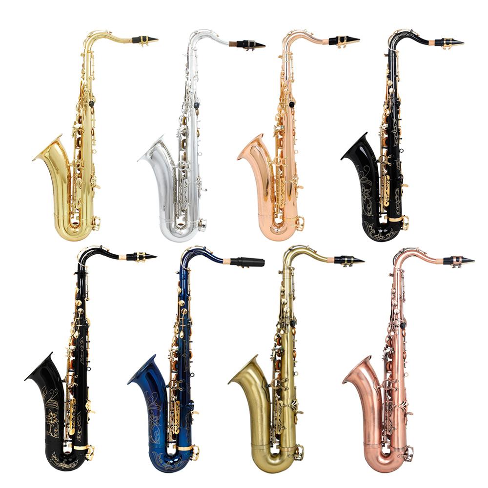 SLADE Bb B Flat Tenor Saxophone Brass Body Sax Professional Woodwind Instrument with Saxfone Case Reeds Gloves Accessories Set