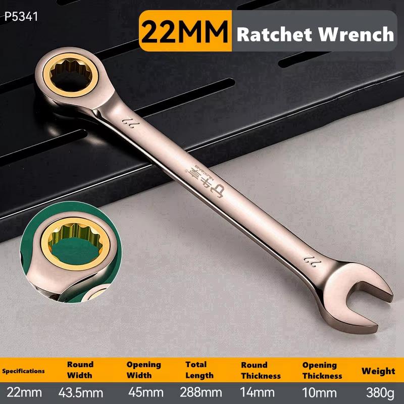 6-11mm Key Wrench Flexible Golden Ratchet Wrenches Torque Universal Spanners for Car Motorcycle Repair Tools Metric Hand Tool
