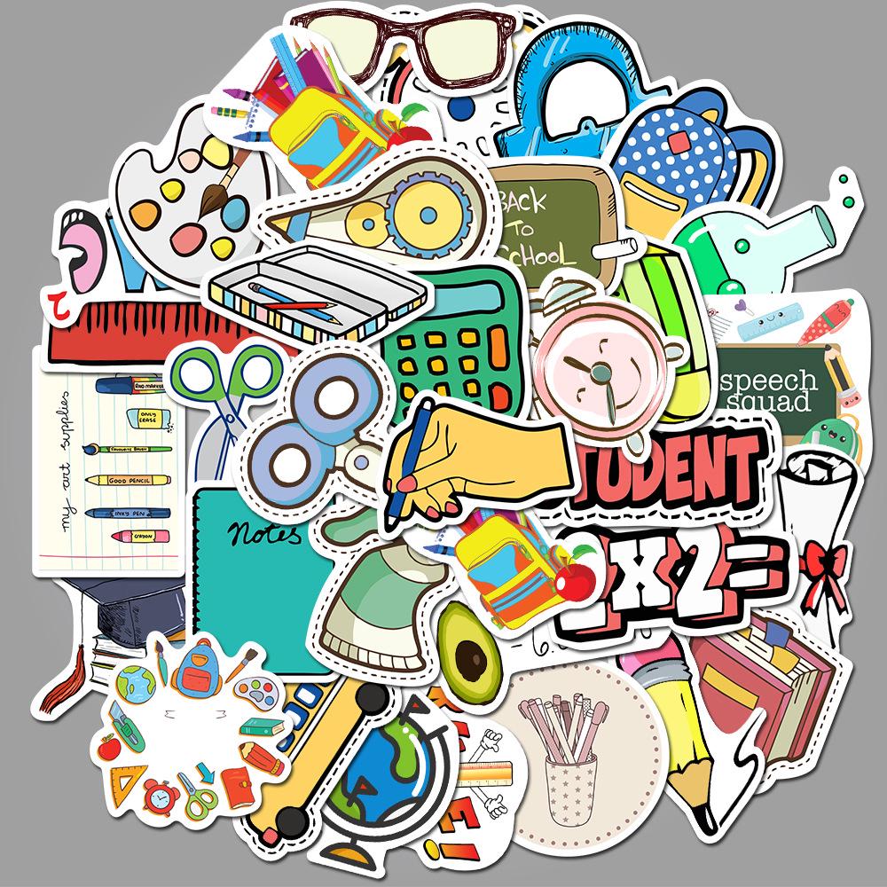 50 Purple Cartoon Graffiti Stickers for Suitcase, Water Bottle, Skateboard, Refrigerator - Waterproof and Mixable Decals