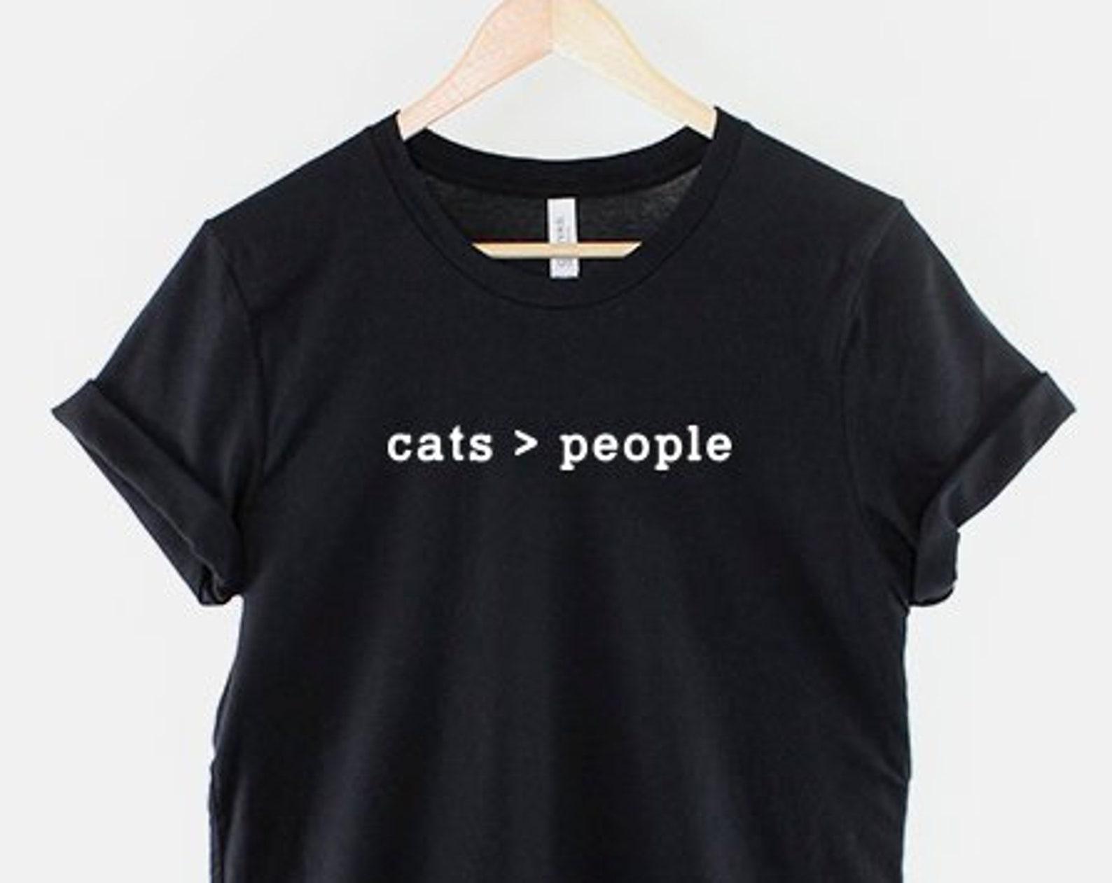 Cats Greater Than People T-Shirt, Funny Cat Quote Shirt, Cat Lover Graphic Tee, Cat Math Top, Gift for Cat Lover 4XL