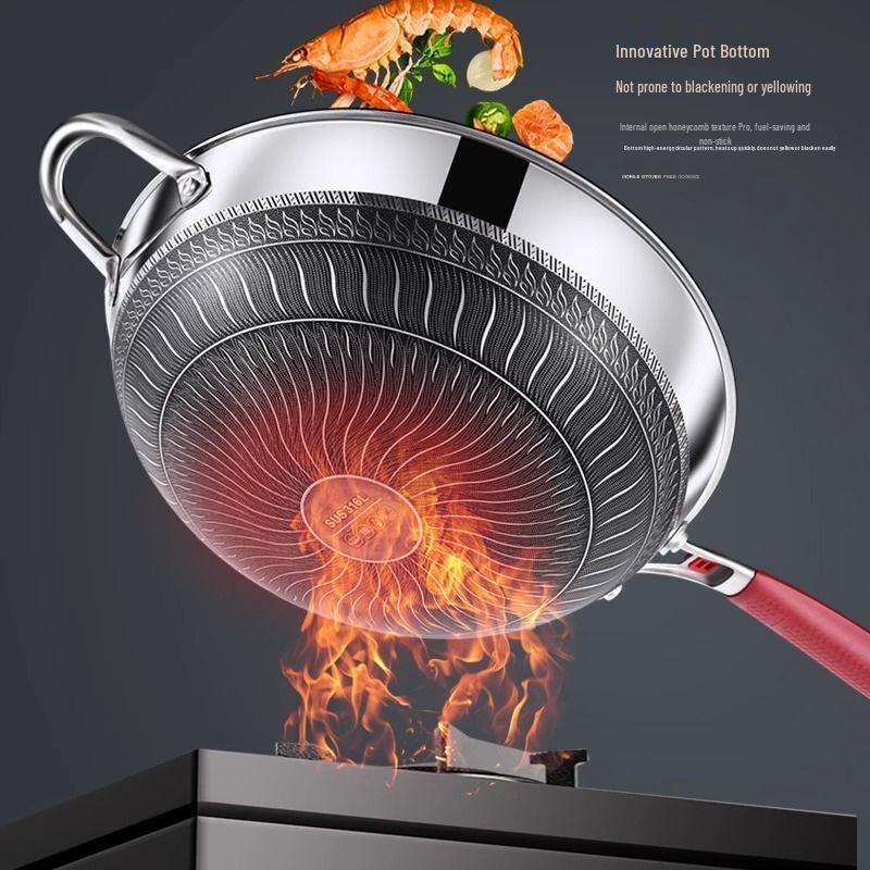 Zhu Chuang Jing Pin 36cm Wrought Iron Wok with Lid