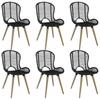 Day and Night - Day and Night Dining Chairs 6 Units of Black Natural Rattan