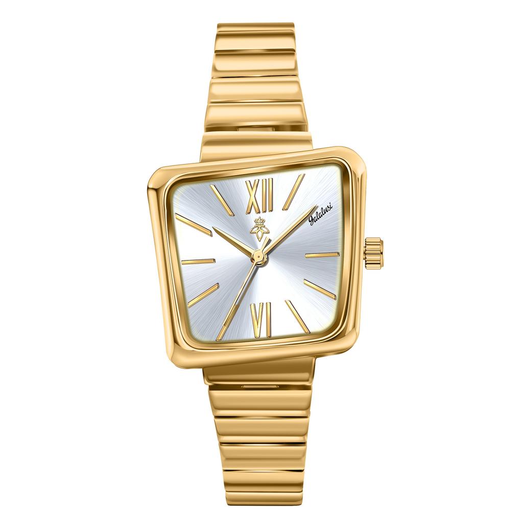 Niche Bamboo Belt Square Watch Women'S Watch Simple Ipg Vacuum Plating Environmentally Friendly Material