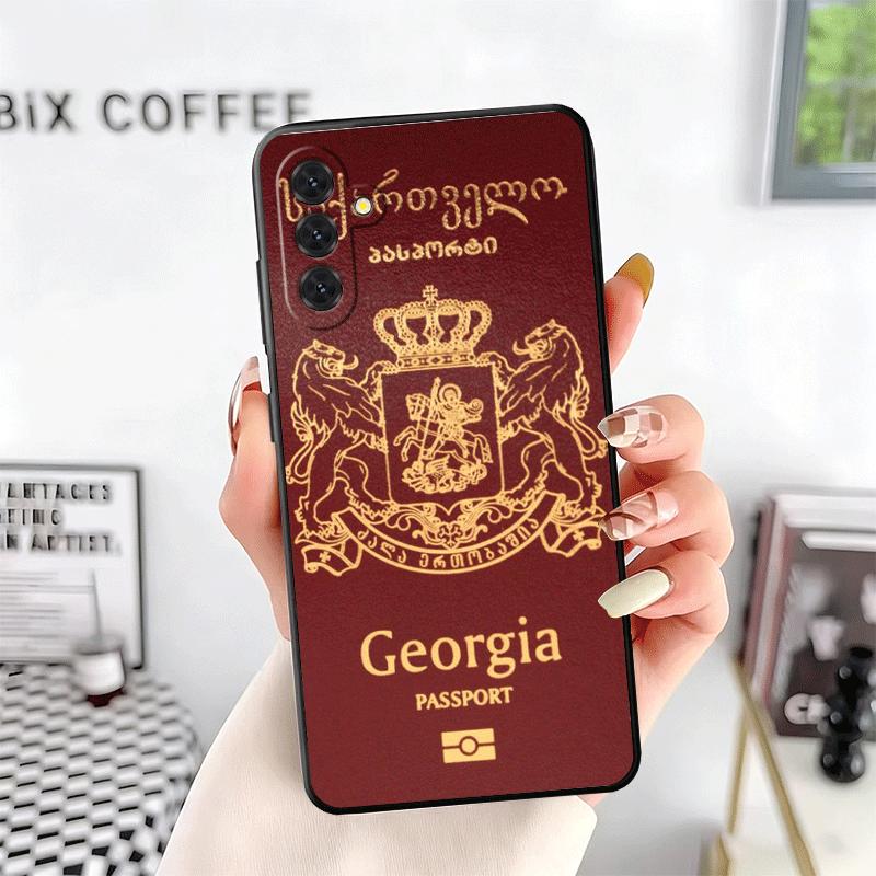 Georgia Passport Flag Soft Phone Case for Samsung A17 A37 A57 A16 A26 A36 A56 A15 A25 A35 A55 A14 A24 A34 A54 A13 A23 A33 A53 A5