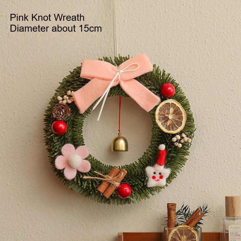 Christmas Decoration Ins Style 15cm Mini Christmas Novelson Wreath Hanging Decoration Home Window Display