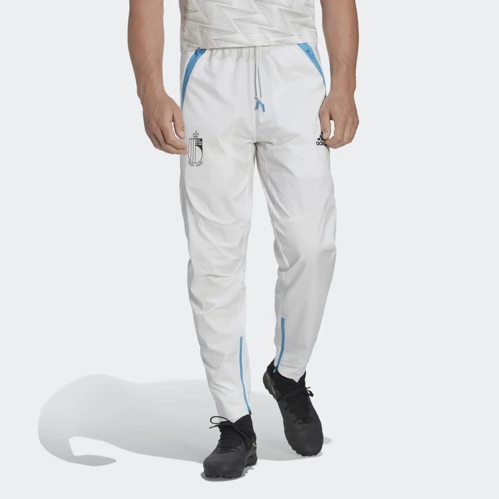 adidas Belgium Color Block Lace-Up Casual Comfortable Soccer Pants Unisex Pants White IC1569