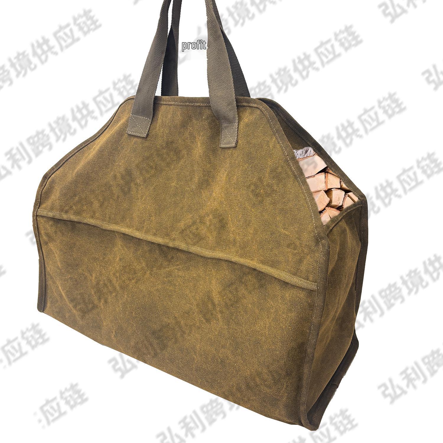 

Outdoor Canvas Firewood Organizer and Carrier Bag 57x24x46 cm коричневый
