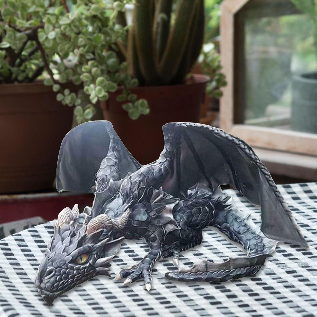 Dragon Statue Garden Reison Dragon Sculpture Vintage Flying Dragon Ornaments for Outdoor Yard Fences Sidewalks Halloween Decor