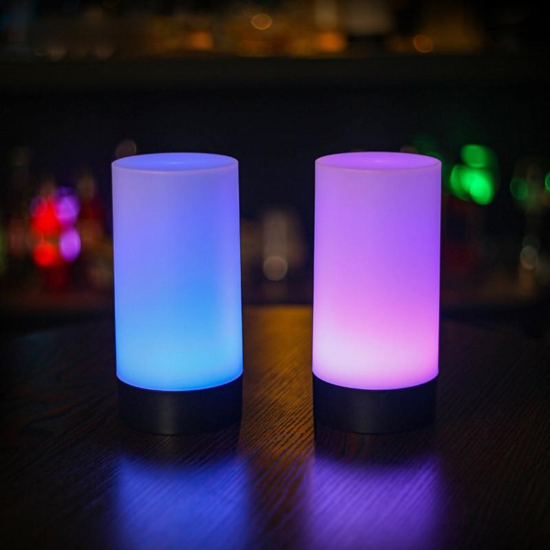 Led Desk Light Cylinder Led Night Light Battery Powered Bar Table Lamps for Bedroom Coffee Restaurant Lighting Supplies