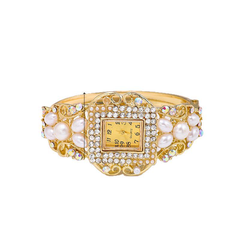 Korean Pearl & Diamond Inlaid Women's Bracelet Watch