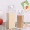 Transparent Water Bottle Creative Milk Carton Leak-Proof Large Capacity Water Cup Freshs Storage Bottle For Milk Juices Water