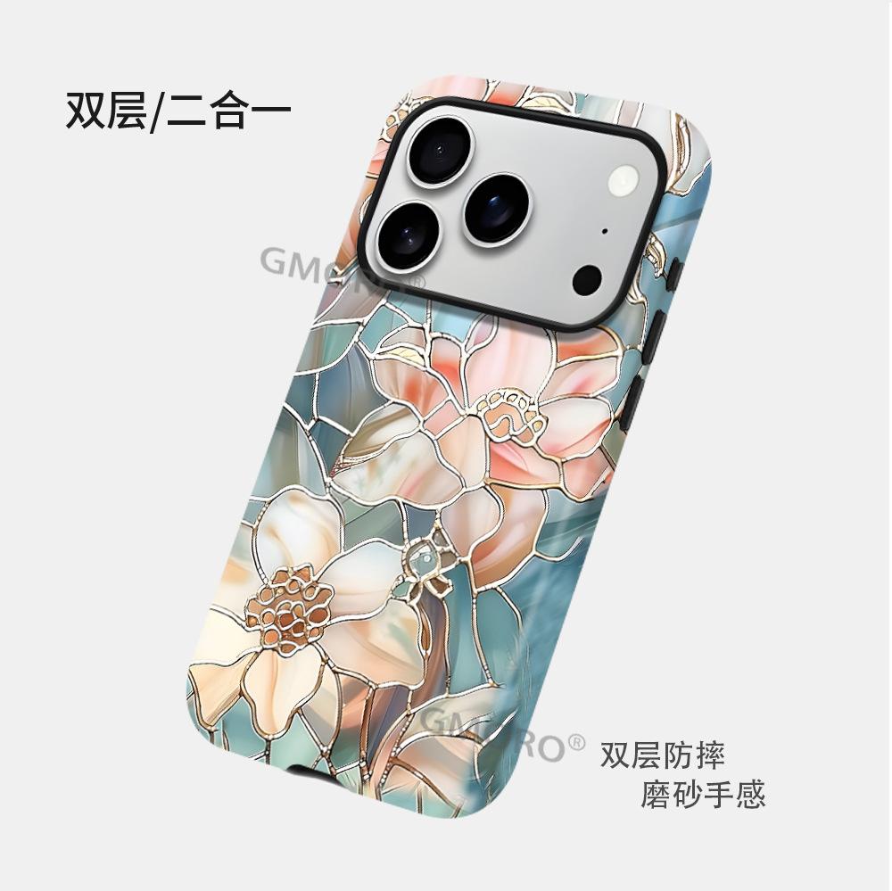 TK explosive glazed apple mobile phone case 17 advanced sense iphone16 all-inclusive large hole film shell 15PC hard case