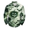 Men's Halloween Loose Fit Long Sleeve Shirt Button Down Collar Vintage Casual Shirt Breathable Fabric Suitable for Spring Autumn Outdoor Daily Wear