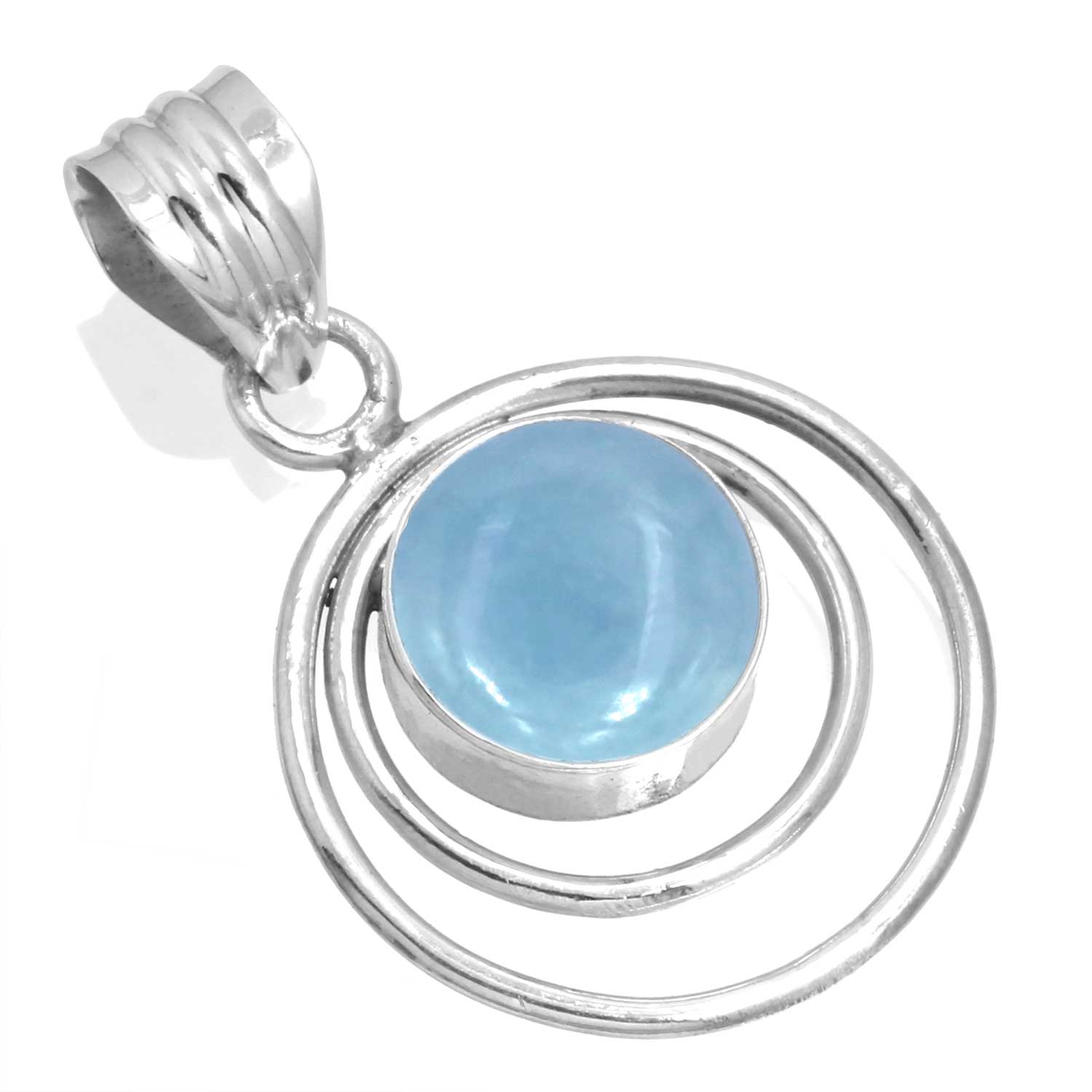 

925 Sterling Silver Pendant Women Gemstone Handmade Jewelry Christmas Gift Amazonite Angelite Blue Opal Botswana Agate Mohave Azurite Chrysocolla