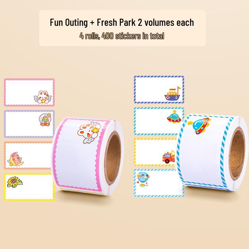 Waterproof Cartoon Name Stickers for Kids' Items - School Bag, Water Cup, and More 